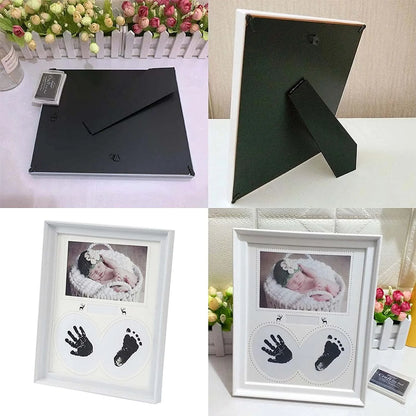 Baby Hand & Footprint Keepsake Frame – Clean Touch Ink, Newborn Gift