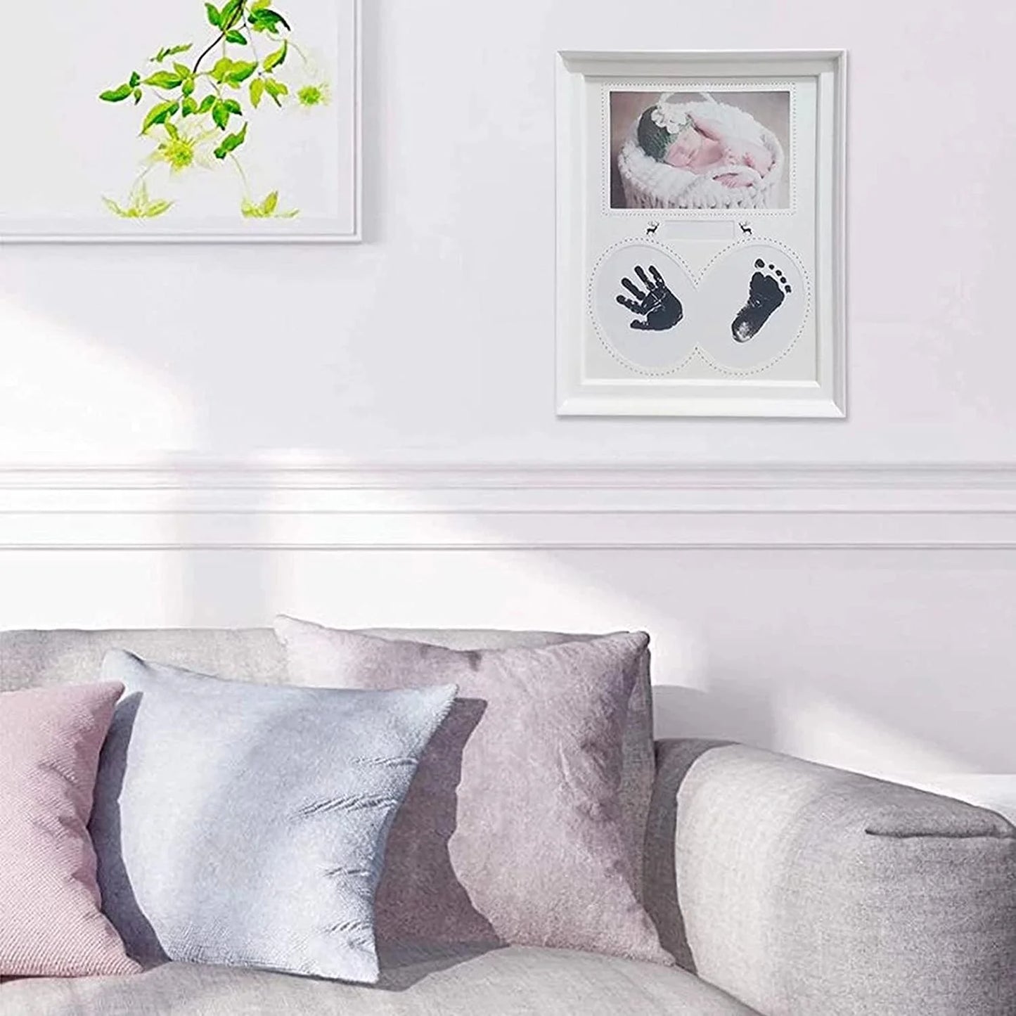 Baby Hand & Footprint Keepsake Frame – Clean Touch Ink, Newborn Gift