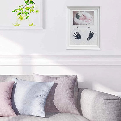 Baby Hand & Footprint Keepsake Frame – Clean Touch Ink, Newborn Gift