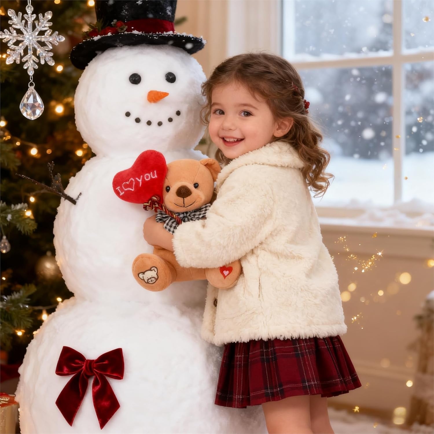 Gloveleya Teddy Bear Plush with “I You” Heart Balloon – Cute 7-Inch Stuffed Animal Gift for Mom, Girlfriend, Wife, Valentine’S Day, Birthday & Anniversary