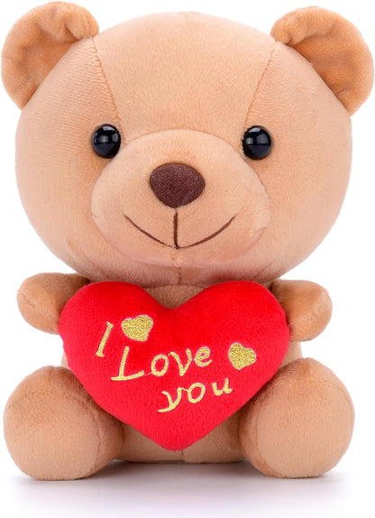 Gloveleya Teddy Bear Plush with “I You” Heart Balloon – Cute 7-Inch Stuffed Animal Gift for Mom, Girlfriend, Wife, Valentine’S Day, Birthday & Anniversary
