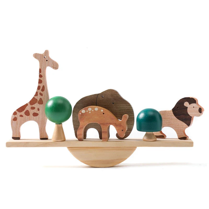 Wooden Tree Balance Toy with Peg Dolls