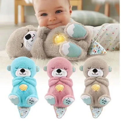 Sound Machine Soothe 'N Snuggle Otter Portable Plush Baby Toy with Sensory Details Music Lights & Rhythmic Breathing Motion
