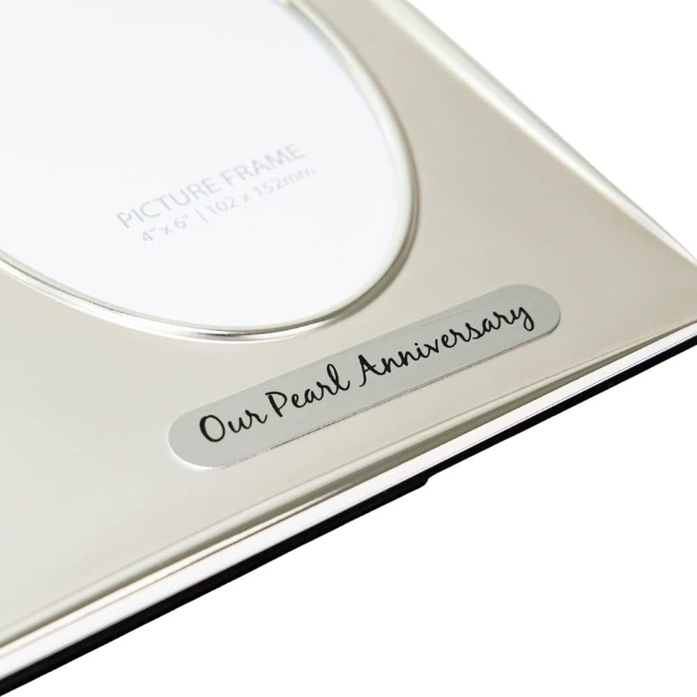 Traditional Two Tone Silver Plated 30Th Pearl Anniversary Double Picture Frame by Happy Homewares