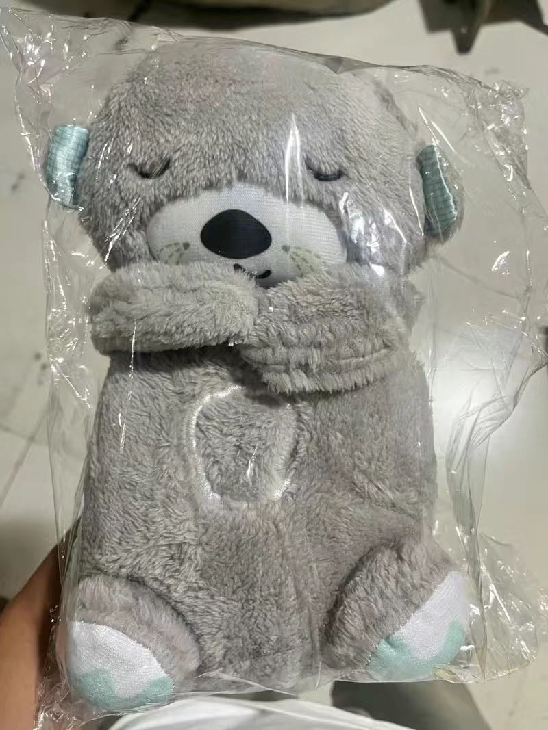Sound Machine Soothe 'N Snuggle Otter Portable Plush Baby Toy with Sensory Details Music Lights & Rhythmic Breathing Motion