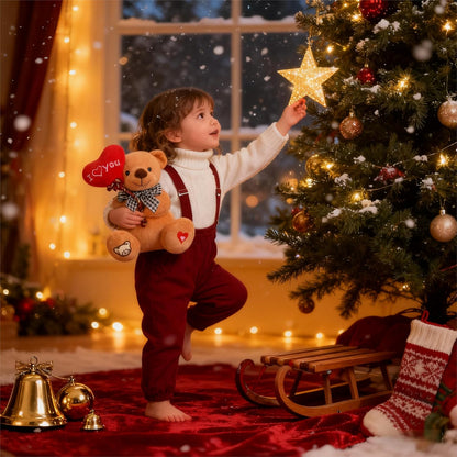 Gloveleya Teddy Bear Plush with “I You” Heart Balloon – Cute 7-Inch Stuffed Animal Gift for Mom, Girlfriend, Wife, Valentine’S Day, Birthday & Anniversary