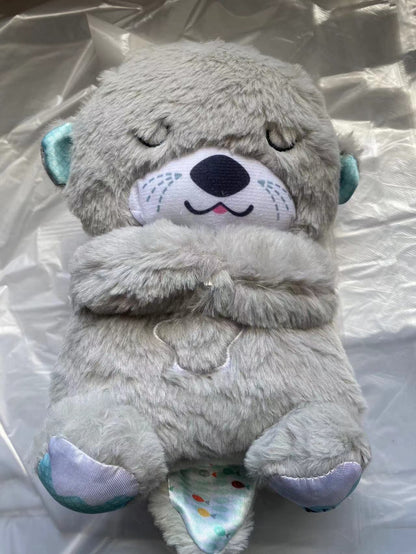 Sound Machine Soothe 'N Snuggle Otter Portable Plush Baby Toy with Sensory Details Music Lights & Rhythmic Breathing Motion