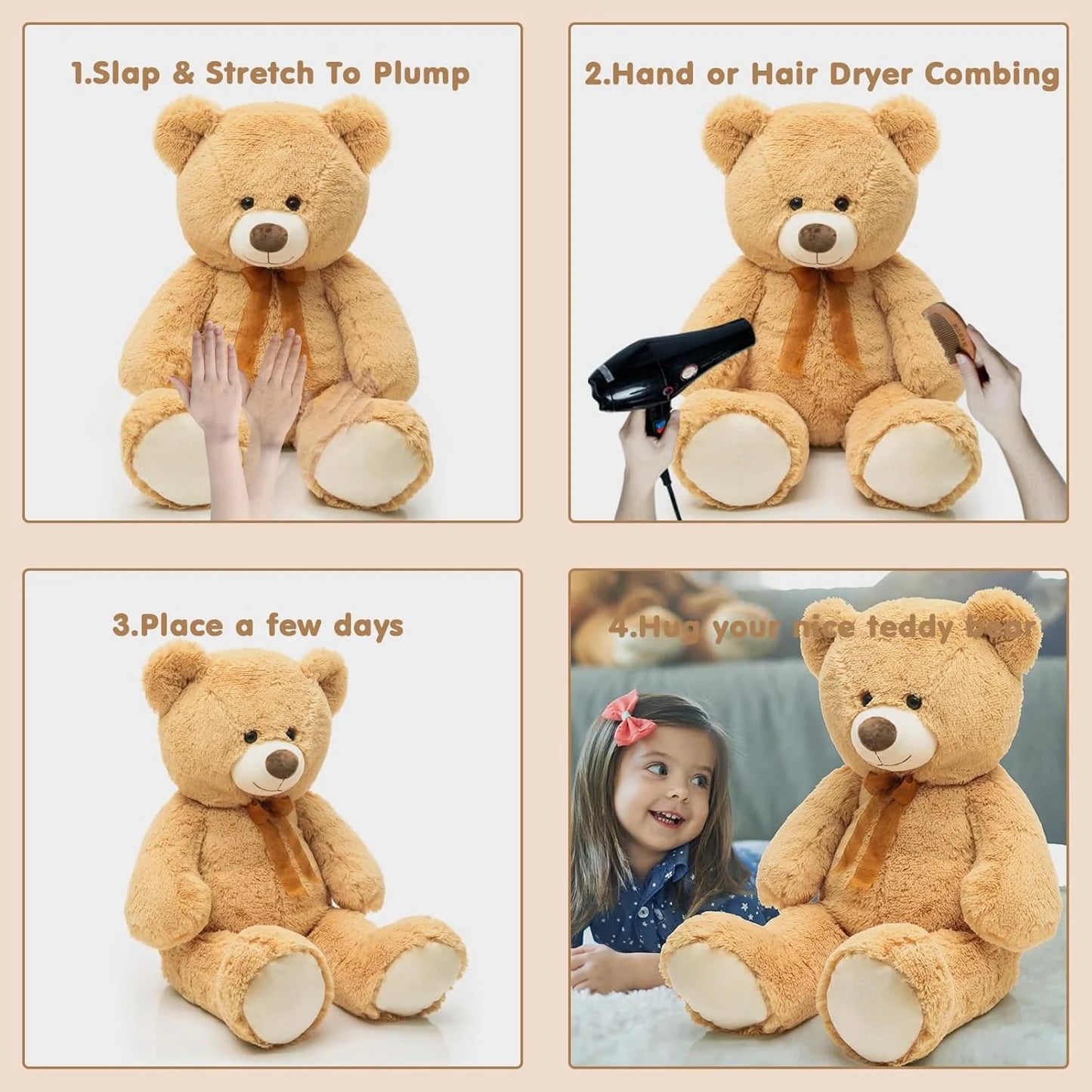 Giant Teddy Bear Stuffed Animal (3 Ft / 36”)