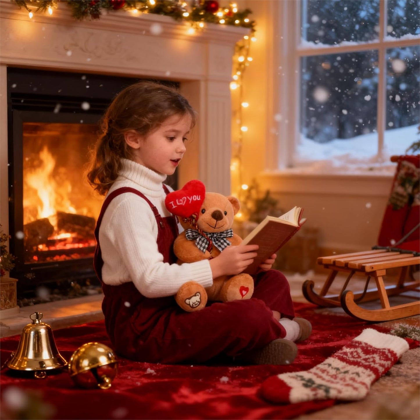 Gloveleya Teddy Bear Plush with “I You” Heart Balloon – Cute 7-Inch Stuffed Animal Gift for Mom, Girlfriend, Wife, Valentine’S Day, Birthday & Anniversary