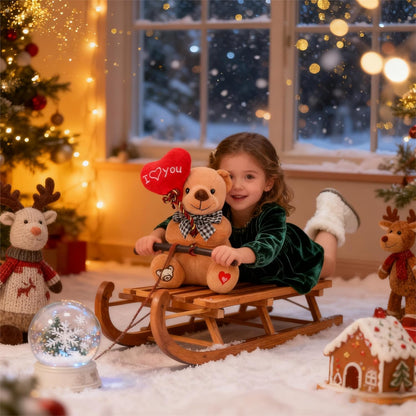 Gloveleya Teddy Bear Plush with “I You” Heart Balloon – Cute 7-Inch Stuffed Animal Gift for Mom, Girlfriend, Wife, Valentine’S Day, Birthday & Anniversary