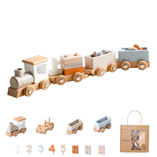 Wooden Number Train Set – 12-Piece Learning Toy for Toddlers