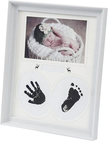 Baby Hand & Footprint Keepsake Frame – Clean Touch Ink, Newborn Gift