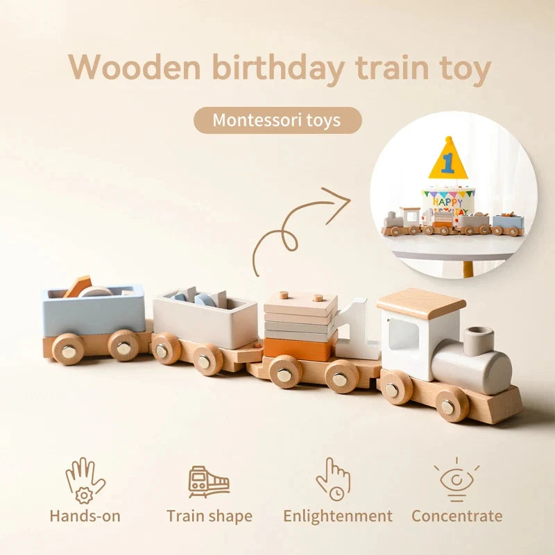 Wooden Number Train Set – 12-Piece Learning Toy for Toddlers