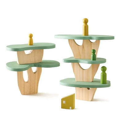 Wooden Tree Balance Toy with Peg Dolls