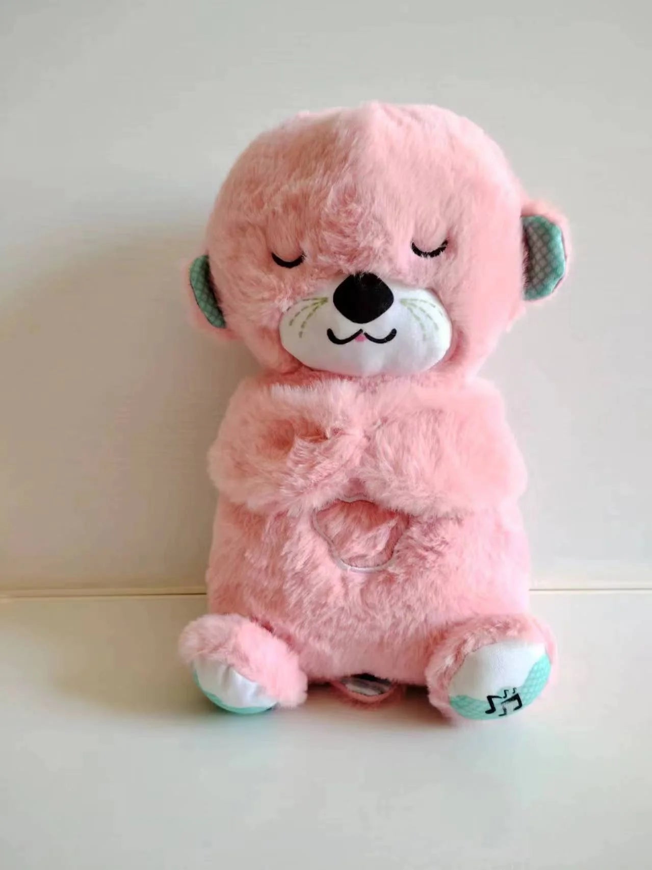 Sound Machine Soothe 'N Snuggle Otter Portable Plush Baby Toy with Sensory Details Music Lights & Rhythmic Breathing Motion